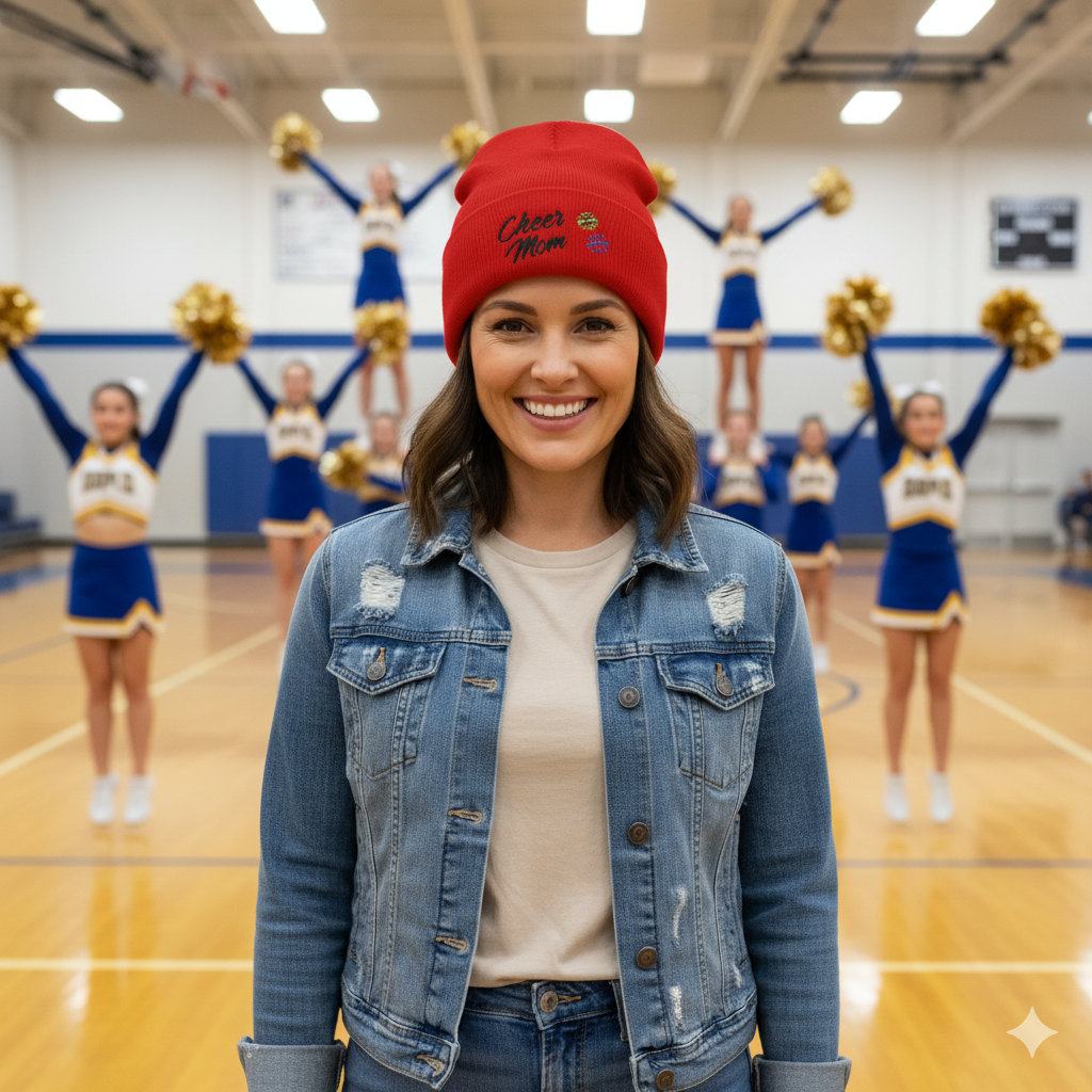 Classic Cuffed Embroidered Beanie | Winter Hat, Unisex Cold Weather Accessory, Stylish & Warm Gift