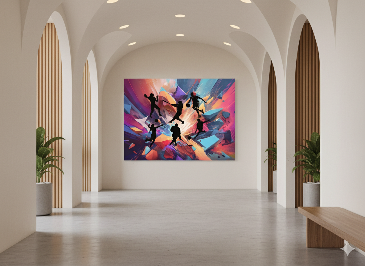 The Athlete's Dreamscape Canvas Art Wraps | Sports Wall Art, Vibrant Gym Decor, Modern Athletic Prints, Unique Gift for Athletes