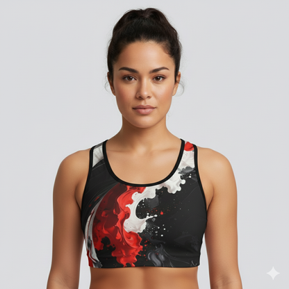 Bruntee Bold Abstract Sports Bra – Stylish Women’s Fitness & Yoga Top