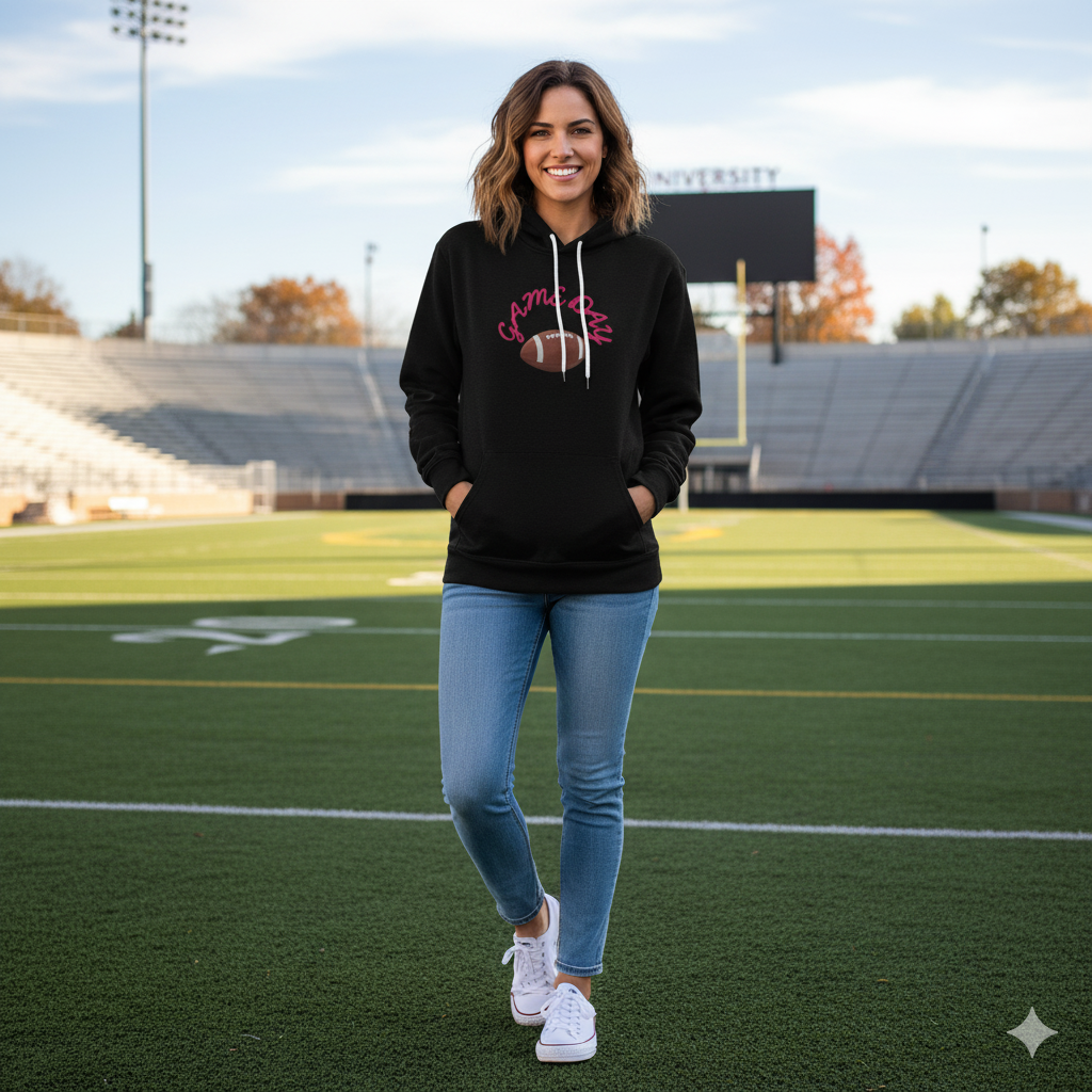 Game Day Football Hoodie – Women’s Pullover for Fans & Tailgating