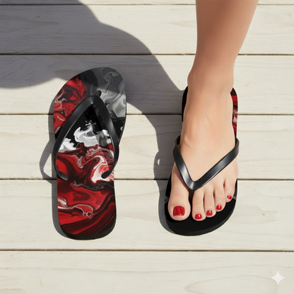 Bold Abstract Flip Flops | Stylish Summer Sandals, Beachwear & Poolside Vacation Footwear