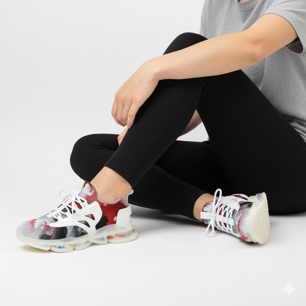 Bold Abstract Women’s Mesh Sneakers | Stylish Athletic Shoes, Breathable Fashion Footwear & Sporty Summer Style