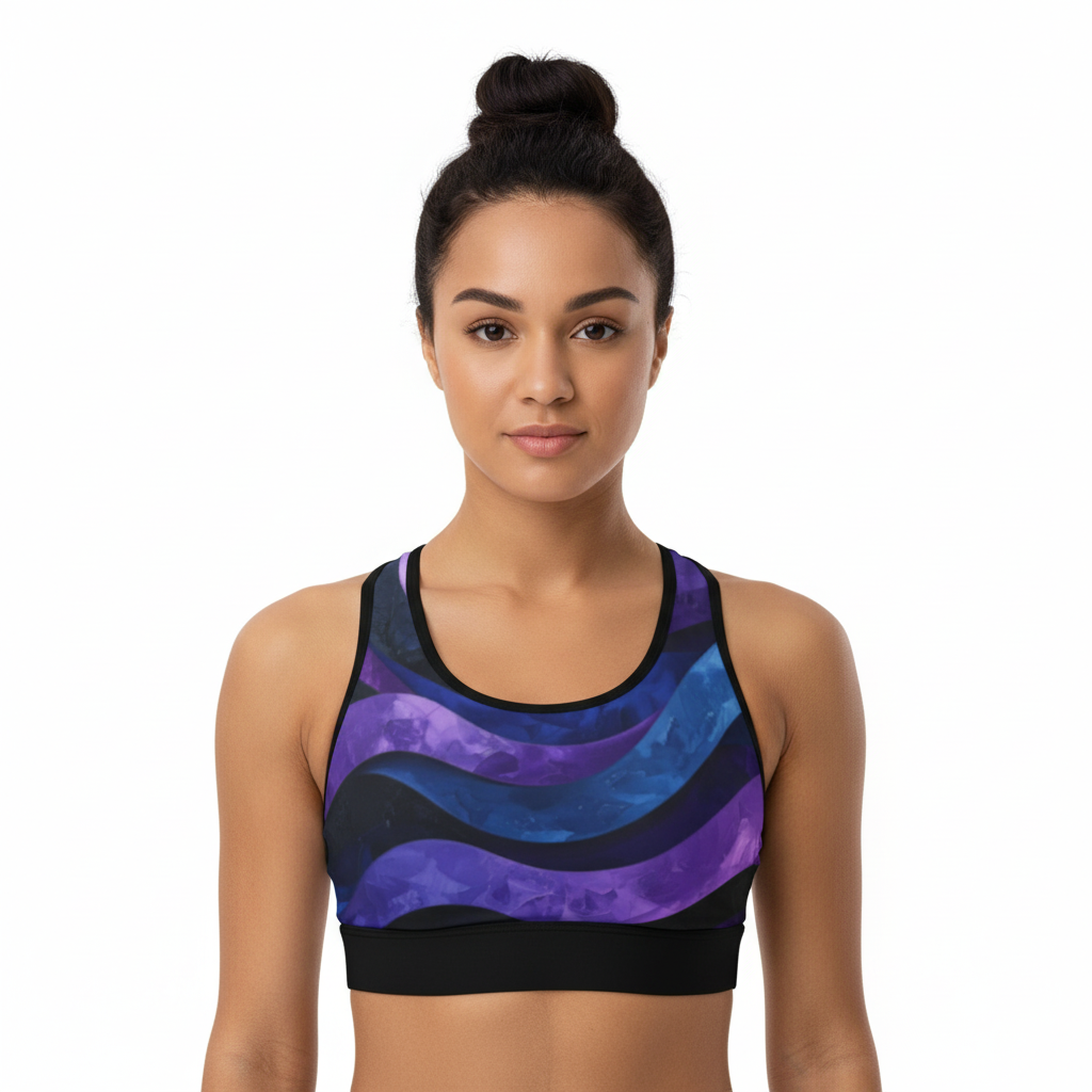 Bruntee Bold Abstract Sports Bra – Stylish Women’s Fitness & Yoga Top