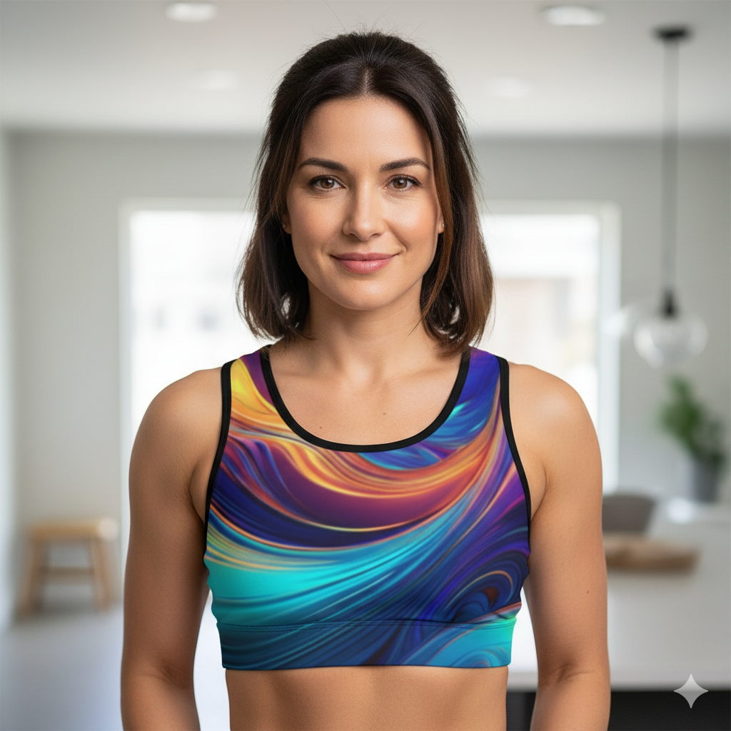 Colorful Sports Bra – Women’s Workout Top, Vibrant Yoga Bra