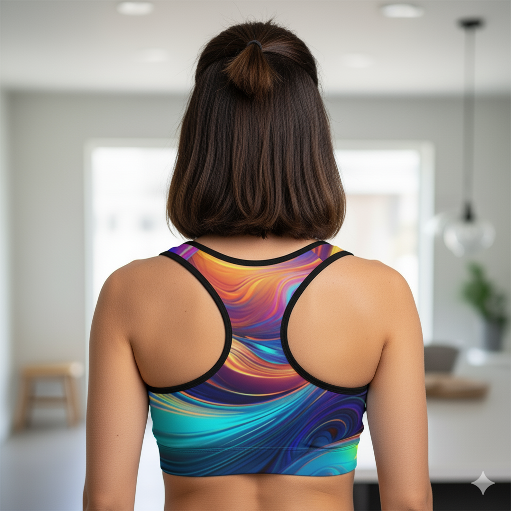 Colorful Sports Bra – Women’s Workout Top, Vibrant Yoga Bra