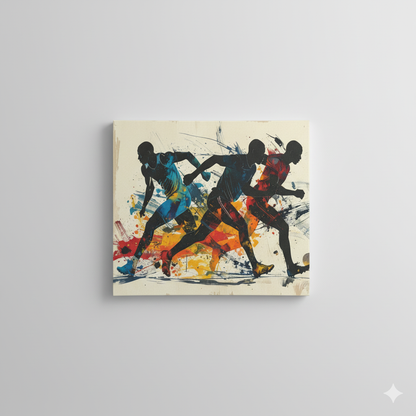 Bruntee Dynamic Sports Canvas Wall Art – Vibrant Athletic Artwork, Modern Home Décor