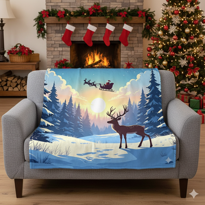 Cozy Winter Throw Blanket, Festive Home Décor, Christmas Gift, Holiday Snuggle Blanket, Winter Wonderland Decoration