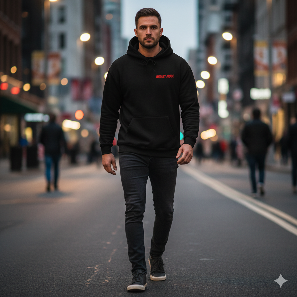 Bruntee "Beast Mode Activated" Men's Pullover Hoodie | Motivational Gym Workout Sweatshirt Fitness Apparel