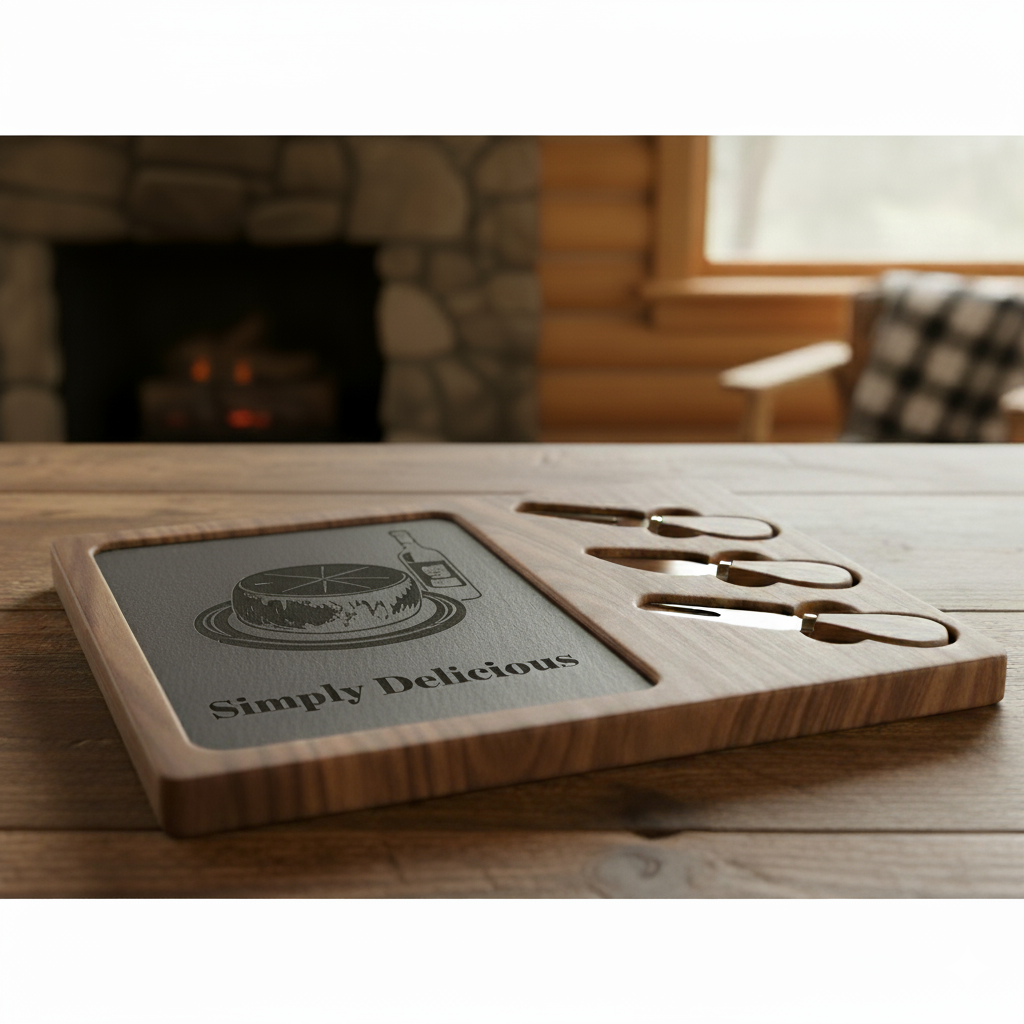 Personalized Charcuterie Board – Engraved Acacia & Slate Serving Tray | Wine & Cheese Gift for Weddings, Parties, and Food Lovers