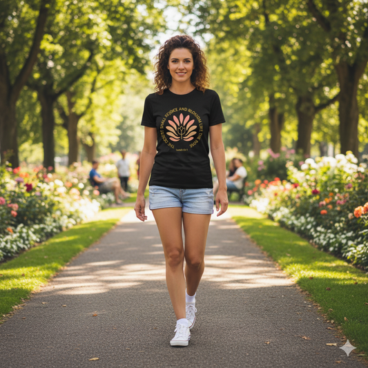 Isaiah 35:1 Floral Faith Tee – Desert Blossom Christian T-Shirt, Inspirational Quote Apparel, Positive Gift for Her or Him