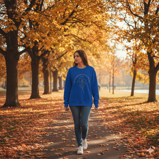Inspirational Floral Crewneck Sweatshirt | “God Is Within Her” Scripture Sweater, Faith-Based Gift for Women, Cozy Empowerment Apparel