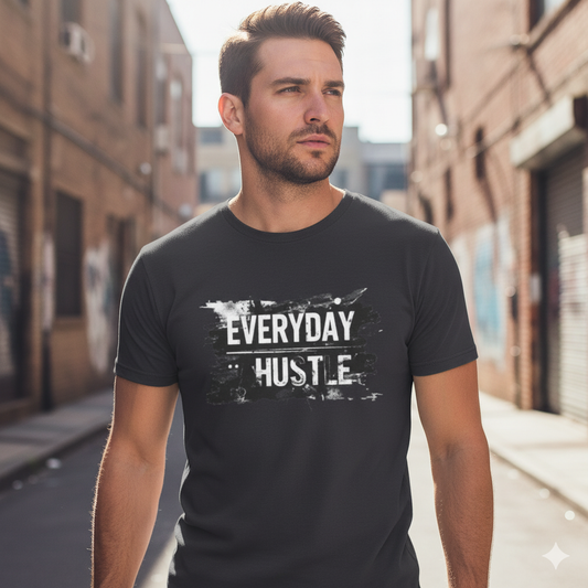 Bruntee "Everyday Hustle" Men's Motivational Tee | 100% Cotton Streetwear & Fitness Shirt