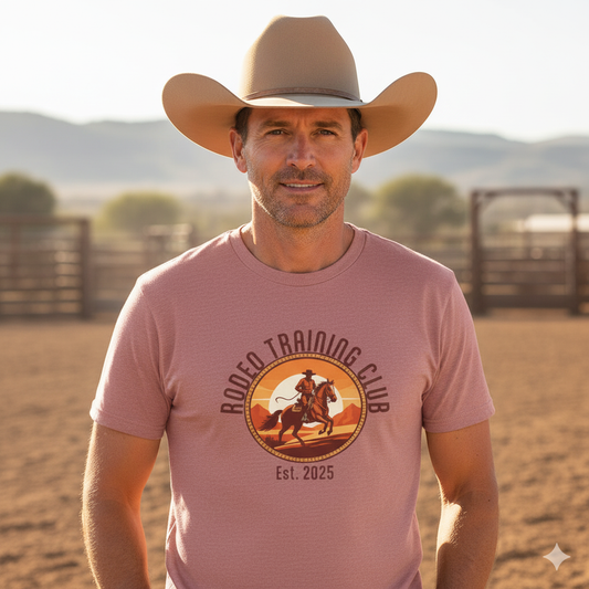 Rodeo Training Club Western Graphic Tee | Vintage Cowboy Shirt |Men's Rodeo Apparel & Country Music Outfit