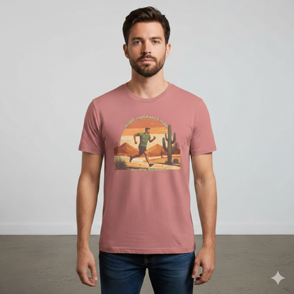 Desert Endurance Team Tee | Western Running Shirt, Outdoor Adventure Top, Motivational Athletic T-Shirt for Men