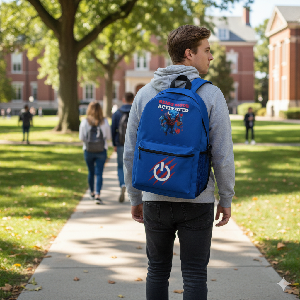 Beast Mode Backpack – Motivational Gym Bag, School Backpack, Durable Travel Rucksack, Fitness Gear, Athletic Essentials