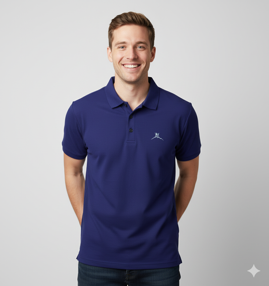 Bruntee Built To Rise Midnight Navy Polo – Slim Performance Fit | Quick-Dry, Stretch Fabric