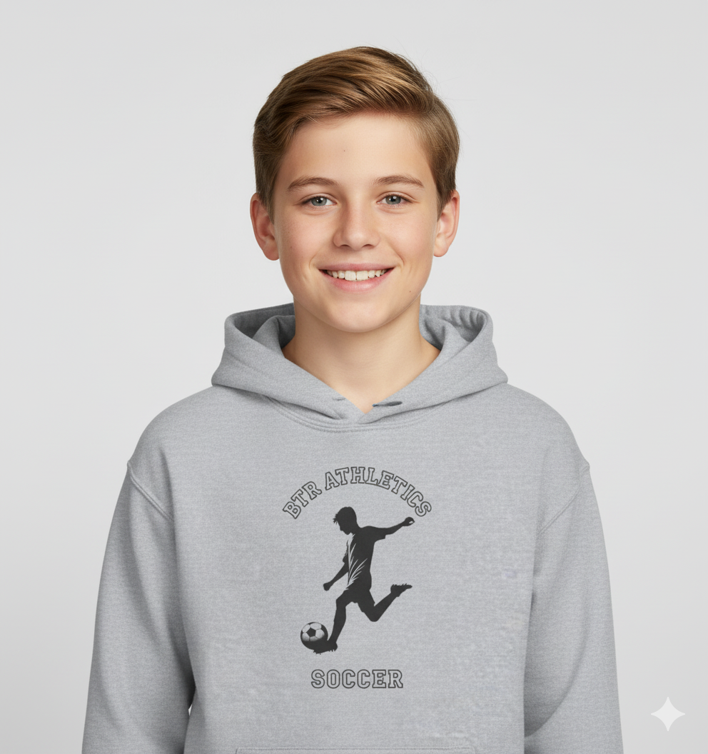 Bruntee Boy's Soccer Hoodie — Silhouette Sweatshirt