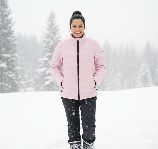 Bruntee Women’s Quilted Puffer Jacket – Lightweight Pink Coat