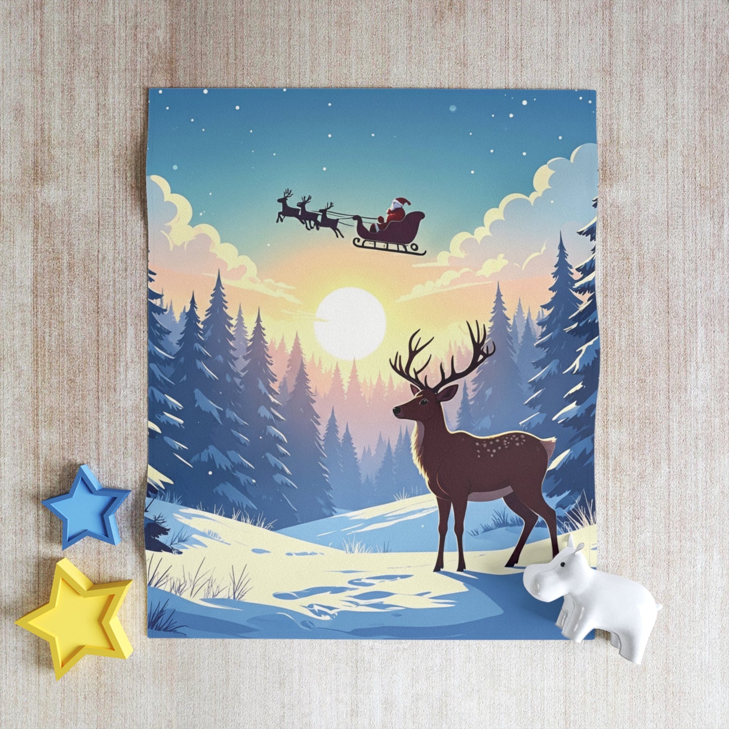 Cozy Winter Throw Blanket, Festive Home Décor, Christmas Gift, Holiday Snuggle Blanket, Winter Wonderland Decoration