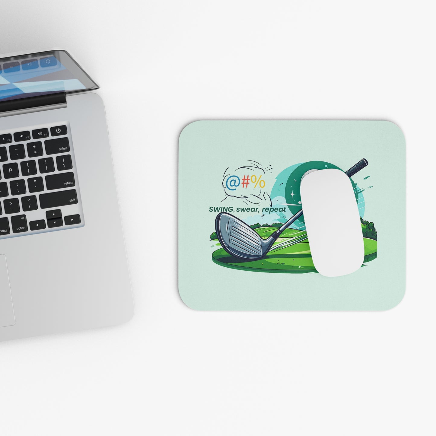 Funny Golf Mouse Pad – “Swing, Sweat, Repeat” | Golf Lover Gift, Office Desk Mat, Gamer Accessory, Sports Humor Decor