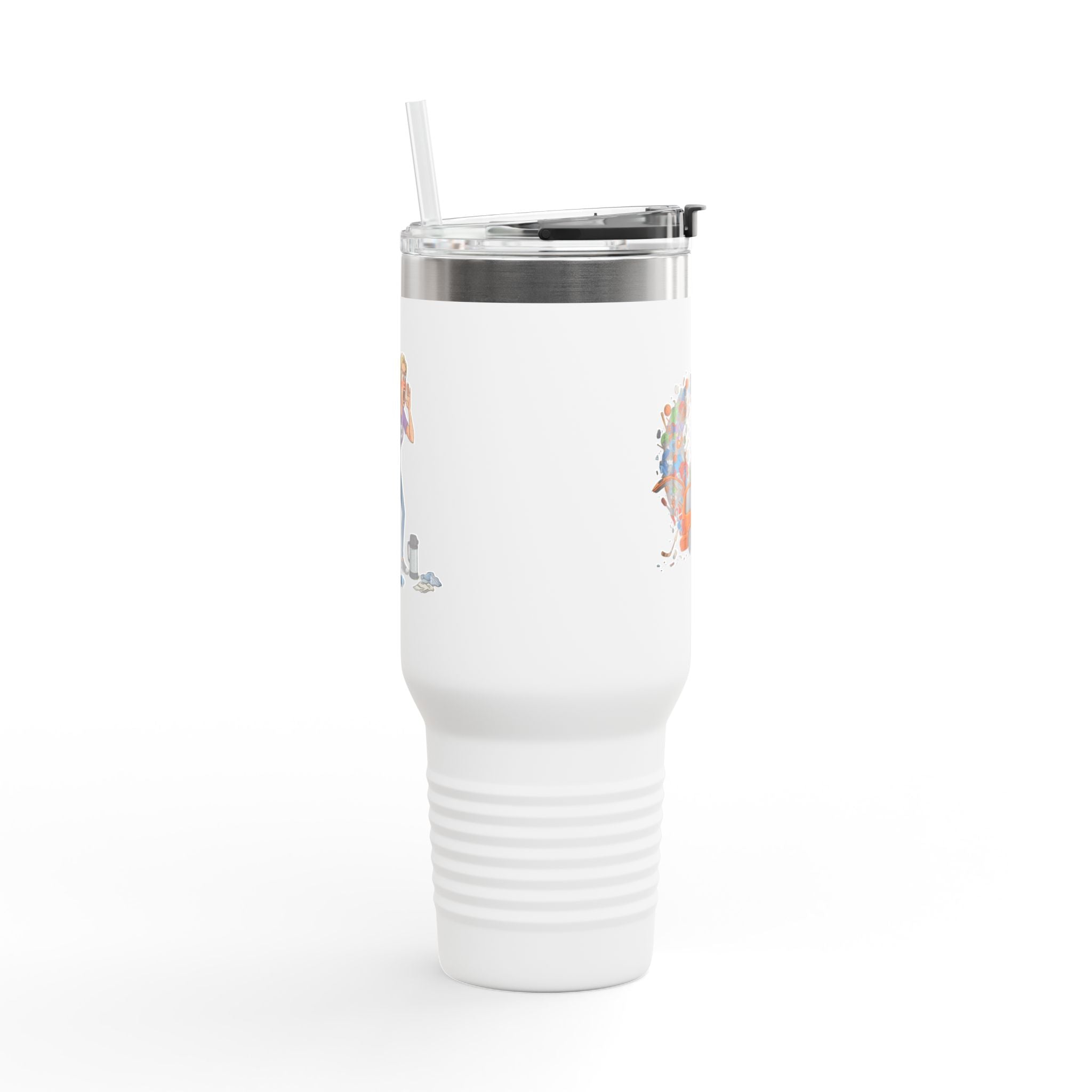 40oz Sports Mom Travel Tumbler – Insulated Tumbler with Handle, Hot & Cold Drink ware, Team Mom Gift
