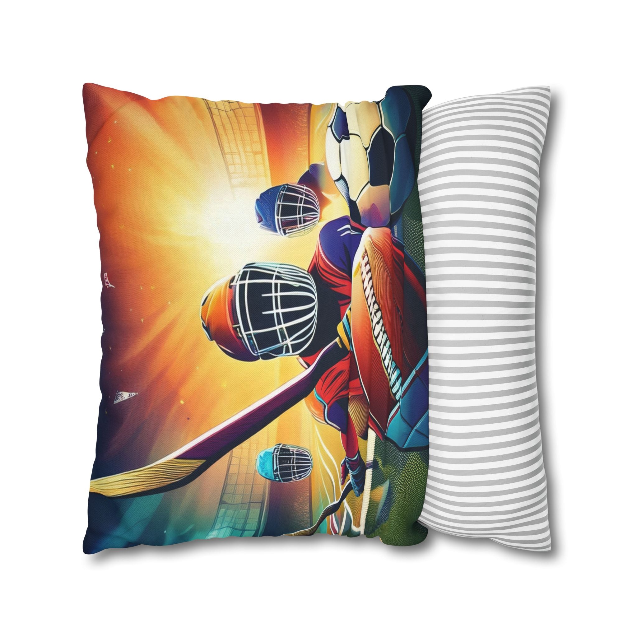 Sports Pillowcase – Game Day Decor, Team Spirit Cushion Cover, Sports Room Accent, Gift for Athletes & Fans