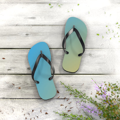Vibrant Coastal Flip Flops | Blue-Sand Gradient Summer Sandals | Beach & Pool Footwear | Lightweight Vacation Slides | Gift for Beach Lovers