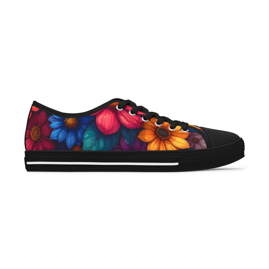Vibrant Floral Women's Sneakers - Colorful Low Tops for Casual & Festival Wear