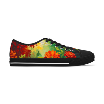 Bruntee Vibrant Floral Women’s Low Top Sneakers - Colorful Casual Shoes