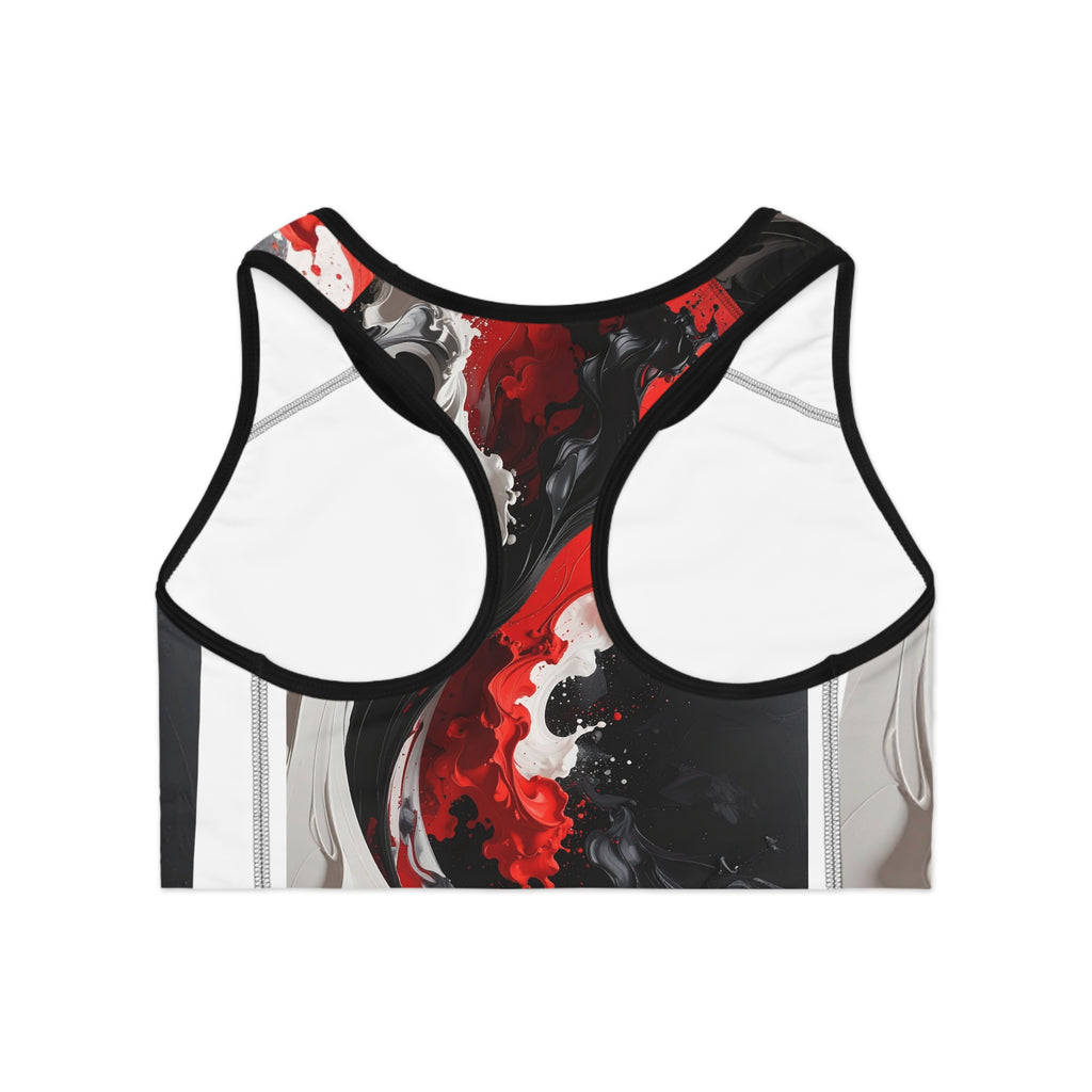 Bold Abstract Sports Bra | Stylish Activewear for Women, Gym & Yoga Top, Comfortable Fitness Apparel