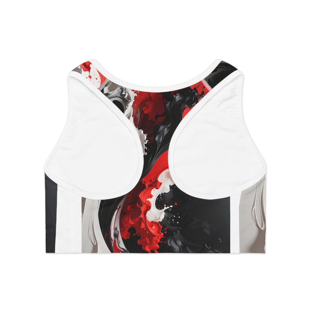 Bold Abstract Sports Bra | Stylish Activewear for Women, Gym & Yoga Top, Comfortable Fitness Apparel