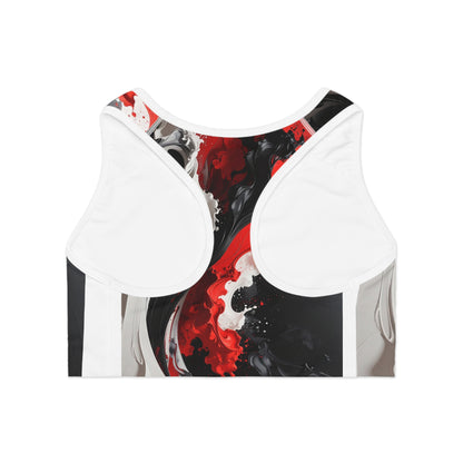 Bruntee Bold Abstract Sports Bra – Stylish Women’s Fitness & Yoga Top