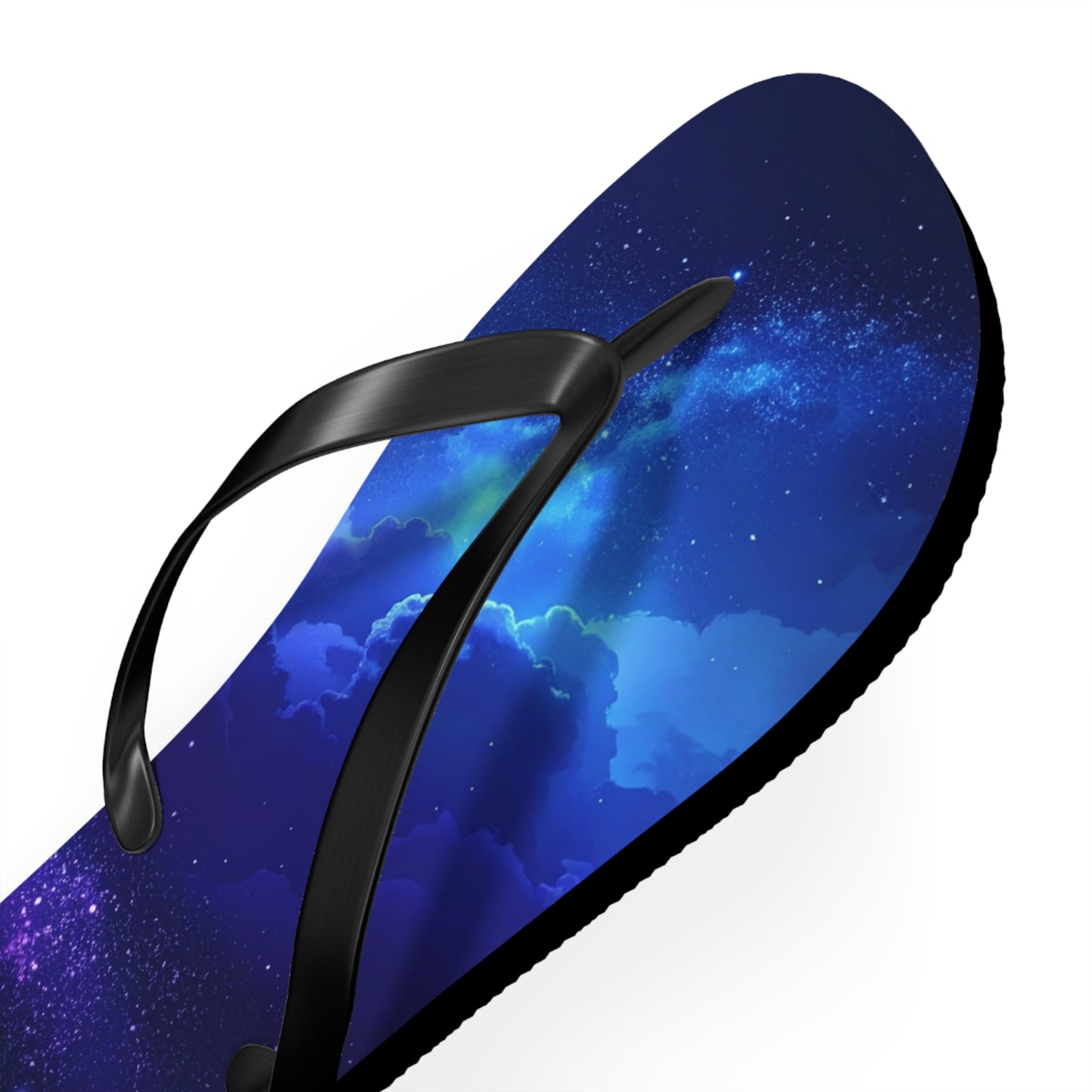 Galaxy Print Flip Flops | Cosmic Summer Sandals | Space-Themed Beach Footwear | Trendy Vacation Slides | Celestial Gift for Him or Her