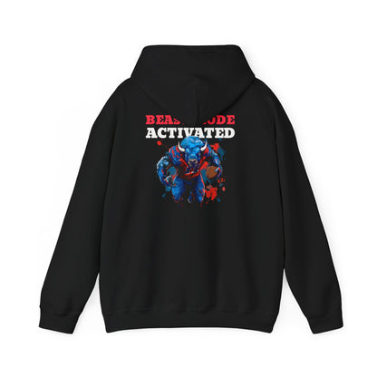 Bruntee "Beast Mode Activated" Men's Pullover Hoodie | Motivational Gym Workout Sweatshirt Fitness Apparel
