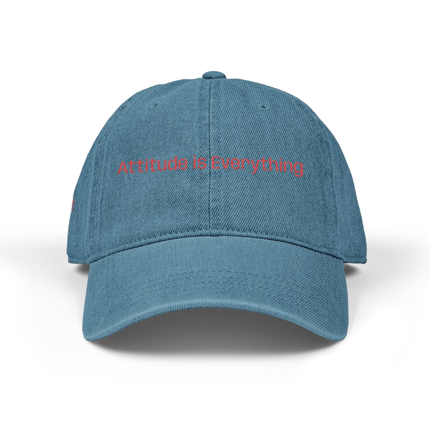 Embroidered Attitude Denim Hat | Motivational Cap, Vintage Casual Headwear, Everyday Style Gift