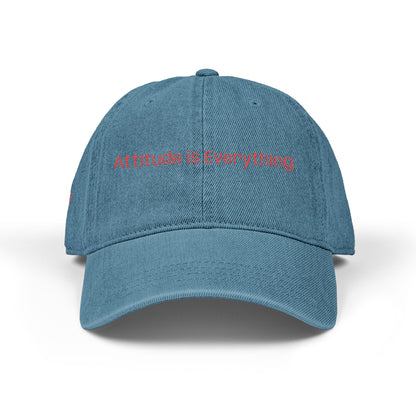 Embroidered Attitude Denim Hat | Motivational Cap, Vintage Casual Headwear, Everyday Style Gift