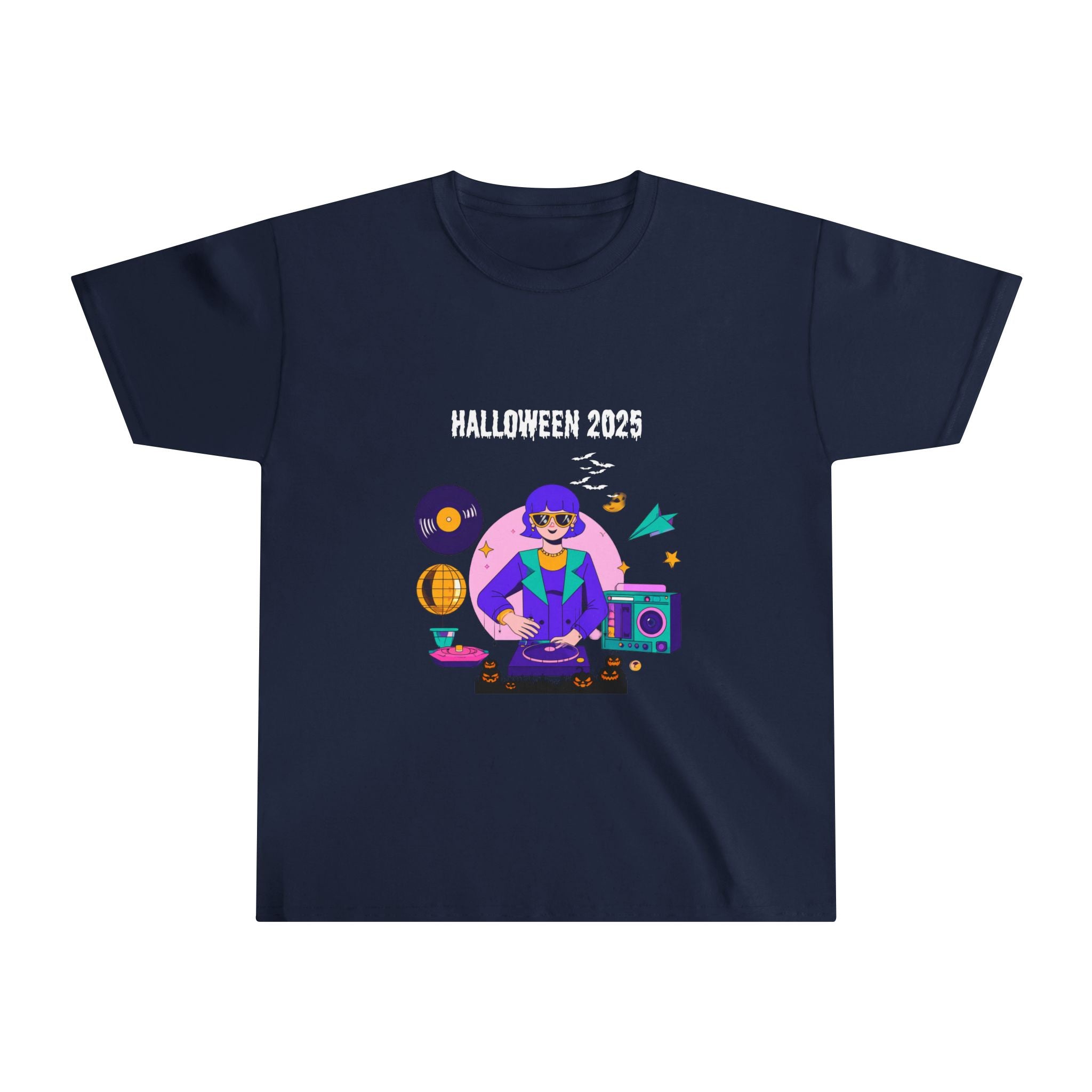 Halloween Trick-or-Treat Youth T-Shirt – Cute Witch & Ghost Graphic, Spooky Kids Halloween T-Shirt