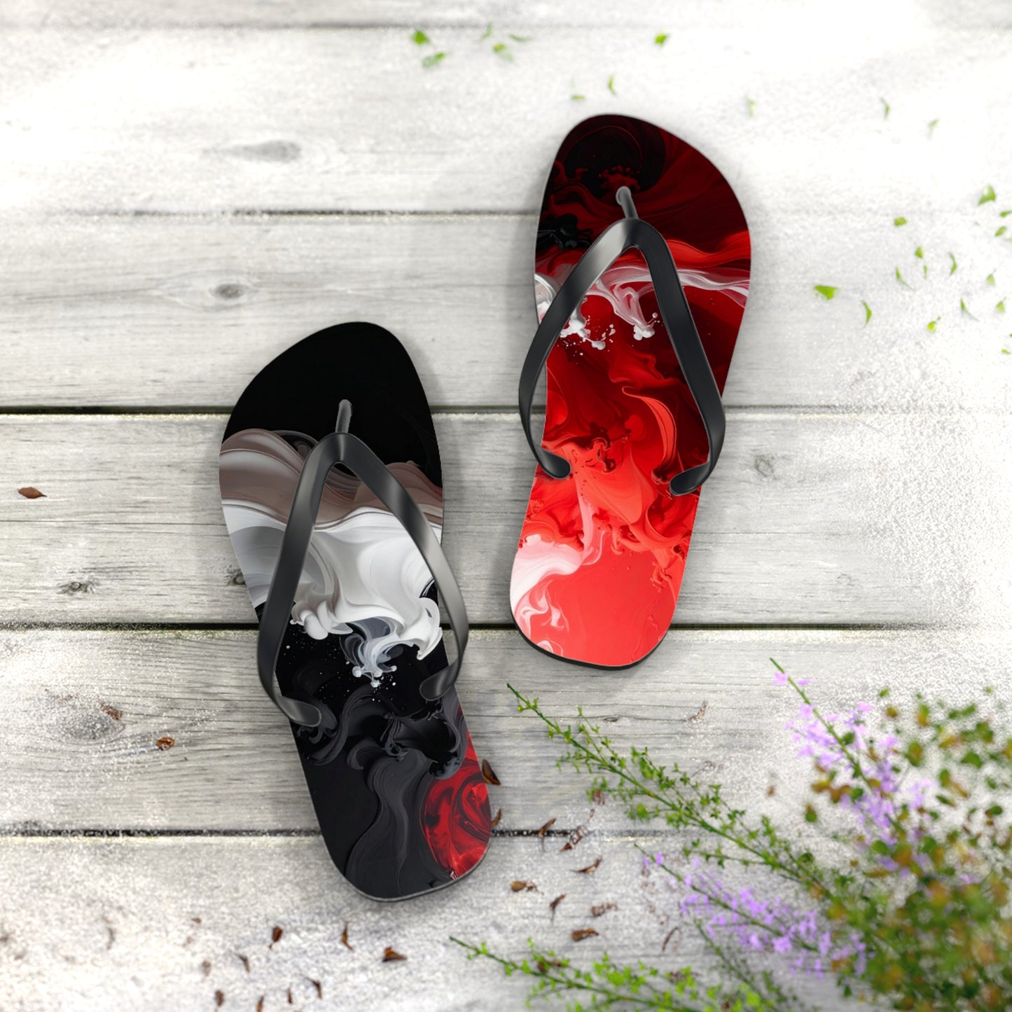 Bold Abstract Flip Flops | Stylish Summer Sandals, Beachwear & Poolside Vacation Footwear