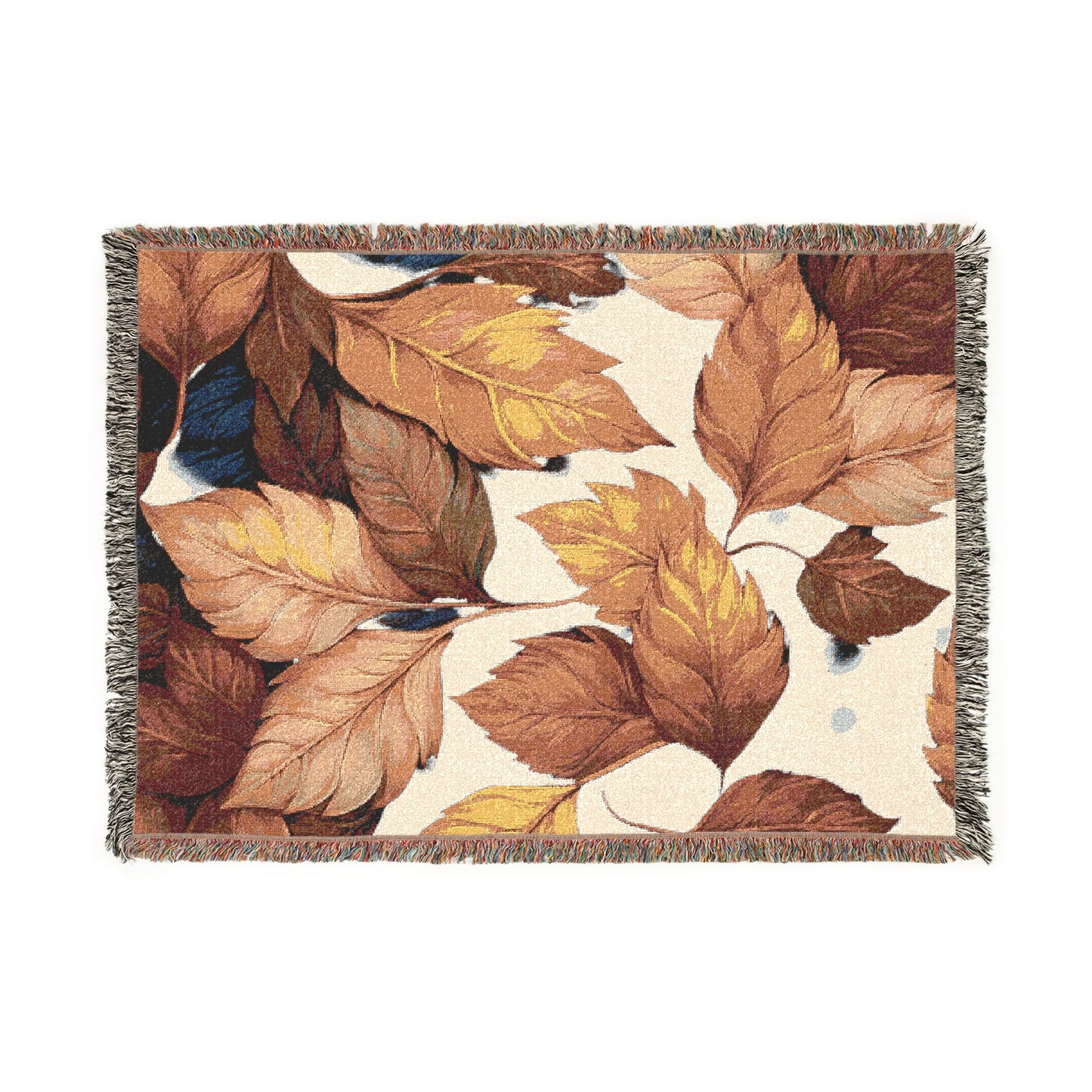 Autumn Leaves Woven Blanket – Cozy Cotton Throw, Fall Home Décor, Seasonal Gift