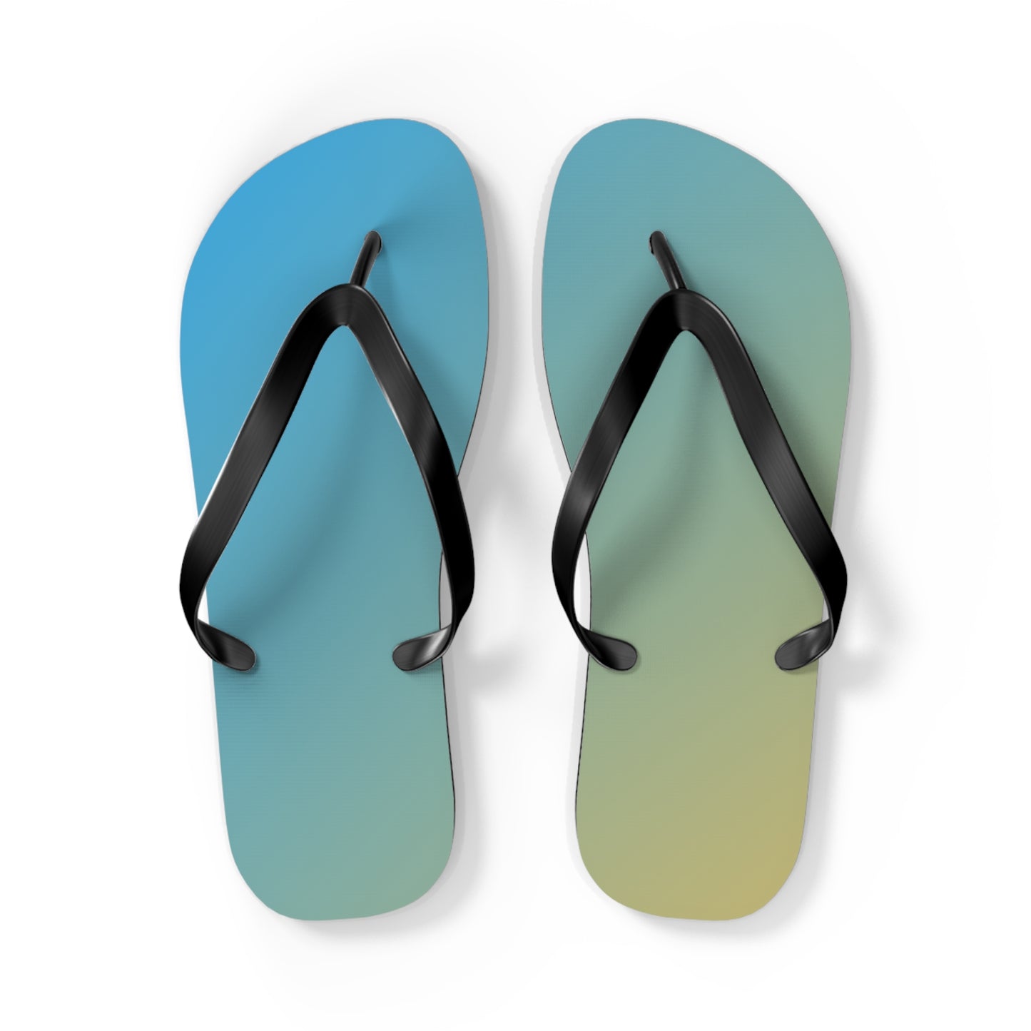 Vibrant Coastal Flip Flops | Blue-Sand Gradient Summer Sandals | Beach & Pool Footwear | Lightweight Vacation Slides | Gift for Beach Lovers