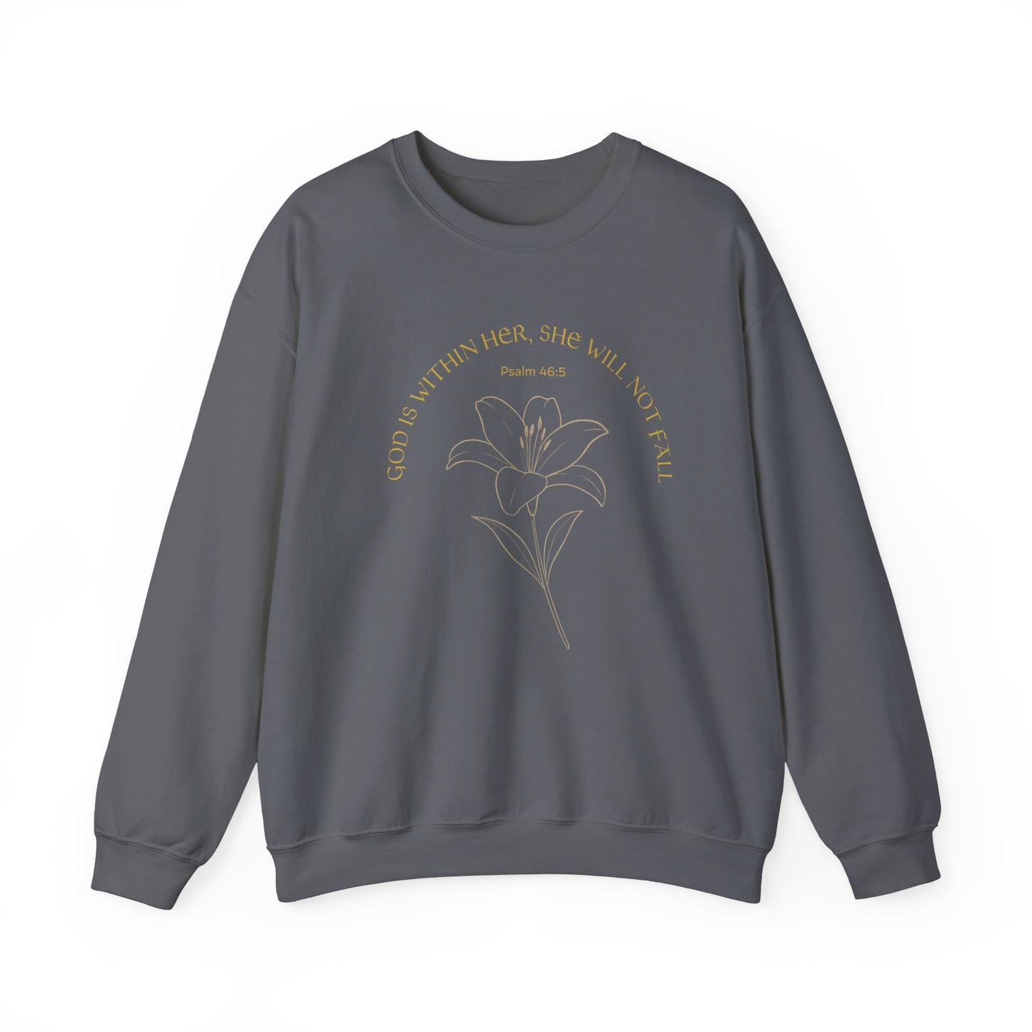 Inspirational Floral Crewneck Sweatshirt | “God Is Within Her” Scripture Sweater, Faith-Based Gift for Women, Cozy Empowerment Apparel