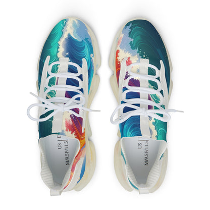 Bruntee Vibrant Wave Men’s Mesh Sneakers – Colorful