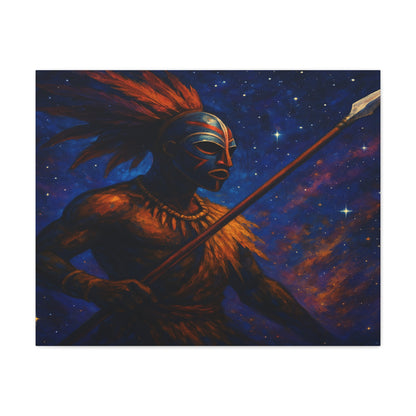 Bruntee Galactic Spear Fighter – Abstract Fantasy Canvas