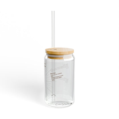 Daily Prayer Glass Cup with Bamboo Lid & Straw | 16oz Faith-Inspired Drinkware | Prayer Hands Design | Christian Gift for Her or Himc