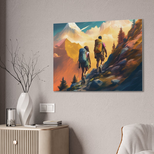 Hiking Adventure Canvas Wall Art – Scenic Mountain Trail Nature Decor for Outdoor Lovers