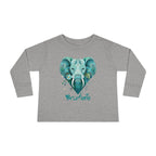 Toddler Elephant Heart Long Sleeve Tee – Cute Toddler Shirt, Kids Animal Top, Toddler Gift