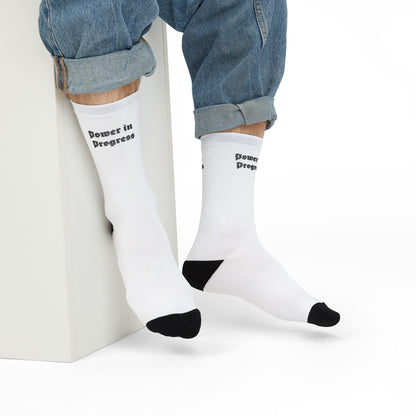 Bruntee Built To Rise Crew Socks - Motivational Crew Socks - Power in Progress