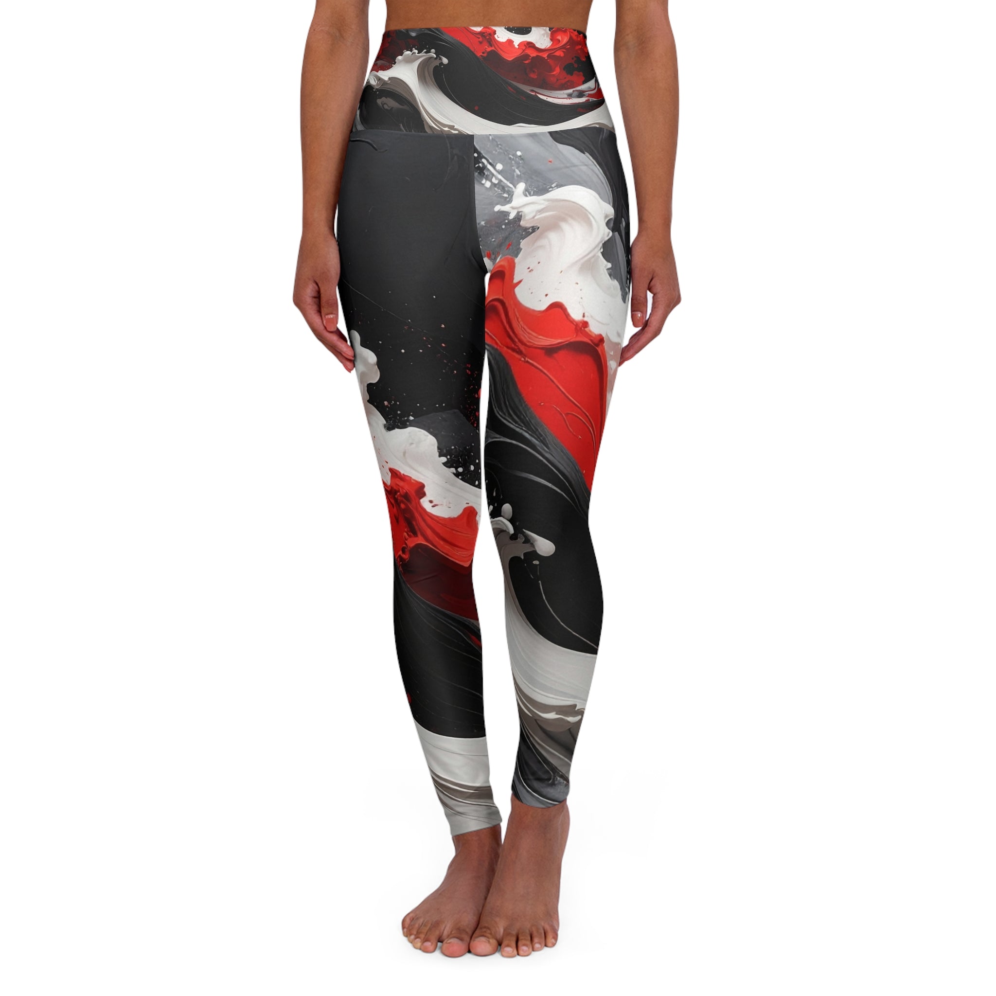 Bold Abstract High Waisted Yoga Leggings | Stylish Women’s Activewear for Fitness, Dance & Casual Wear