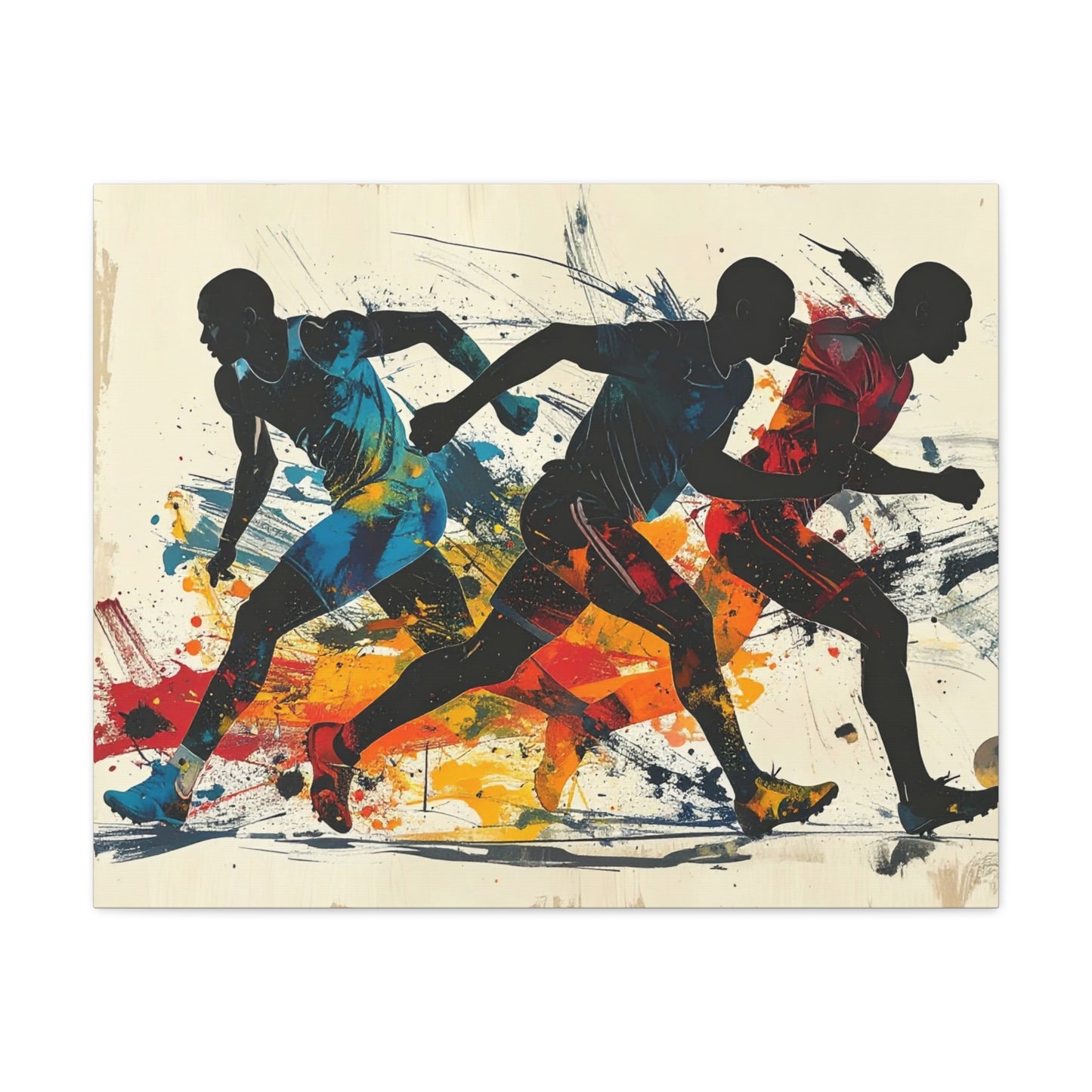 Bruntee Dynamic Sports Canvas Wall Art – Vibrant Athletic Artwork, Modern Home Décor