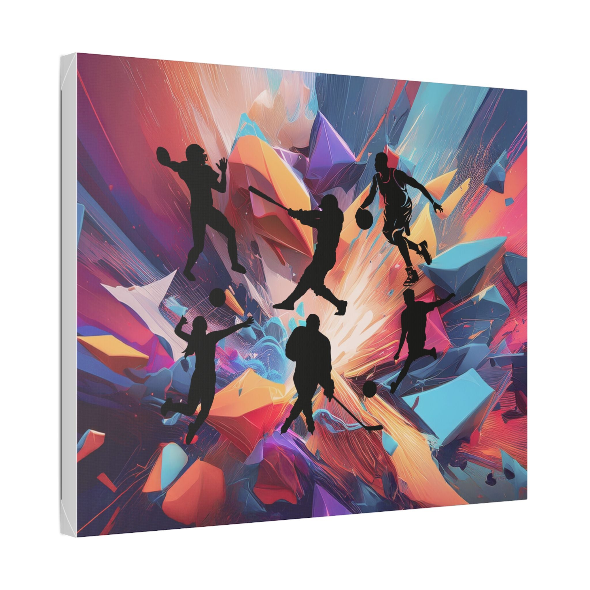 The Athlete's Dreamscape Canvas Art Wraps | Sports Wall Art, Vibrant Gym Decor, Modern Athletic Prints, Unique Gift for Athletes